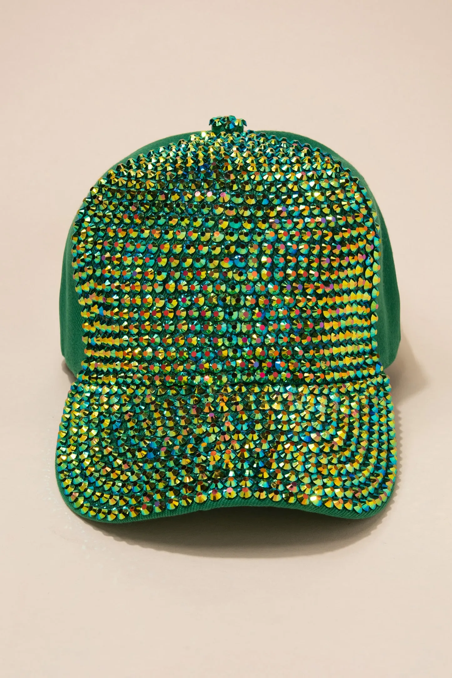 Front Bejeweled Rhinestone Cap