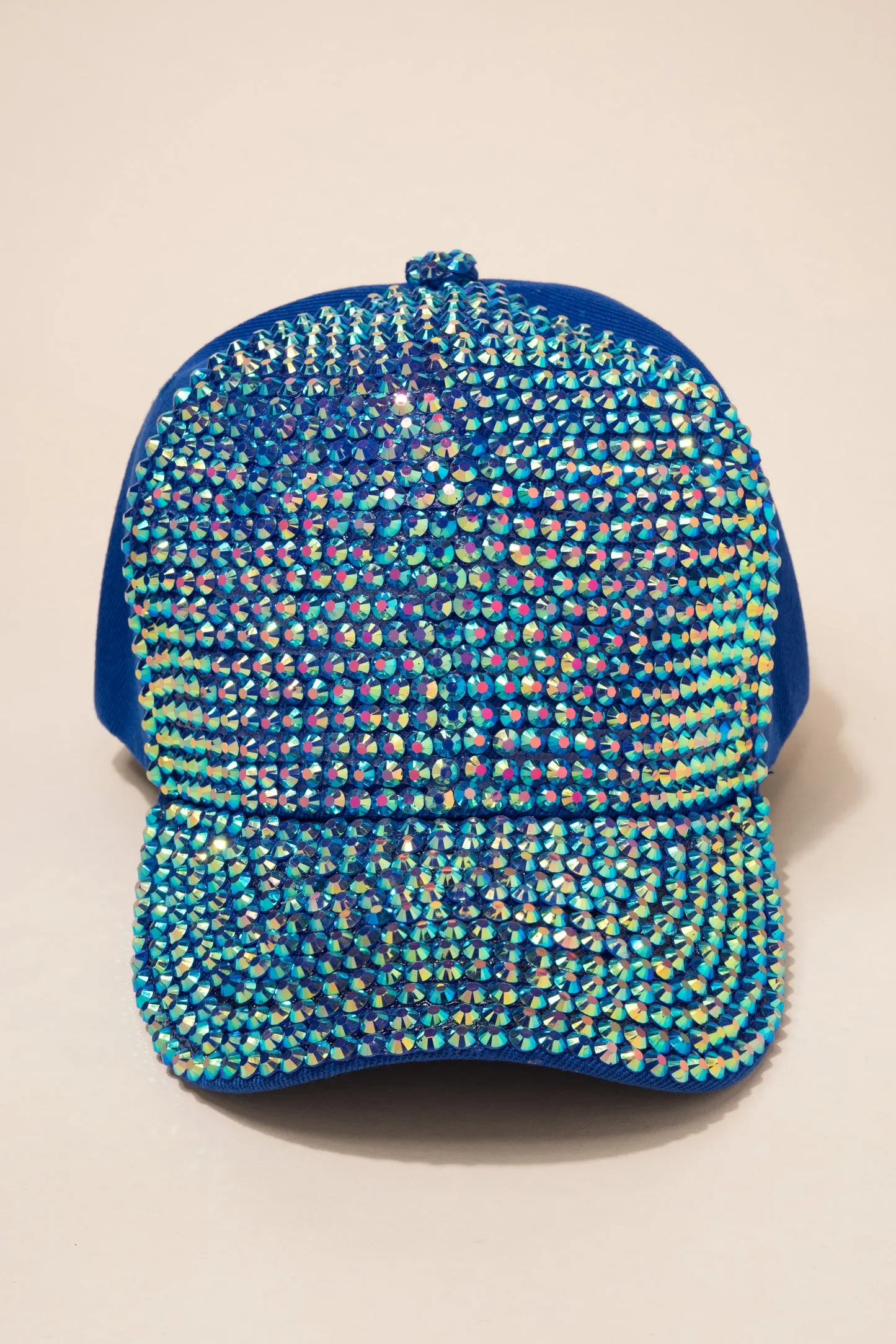 Front Bejeweled Rhinestone Cap