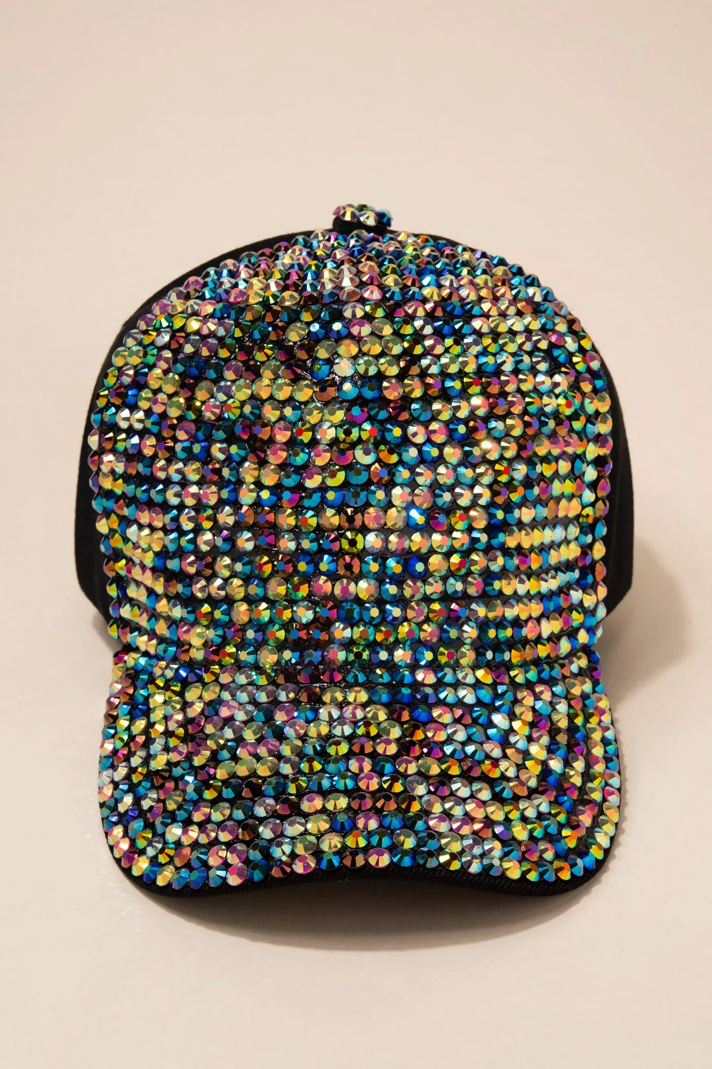 Front Bejeweled Rhinestone Cap