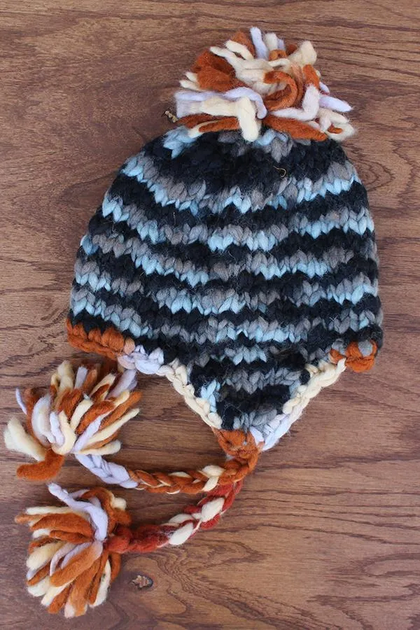 Hand knit beanie