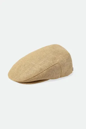 Hooligan Lightweight Flat Cap - Natural Straw