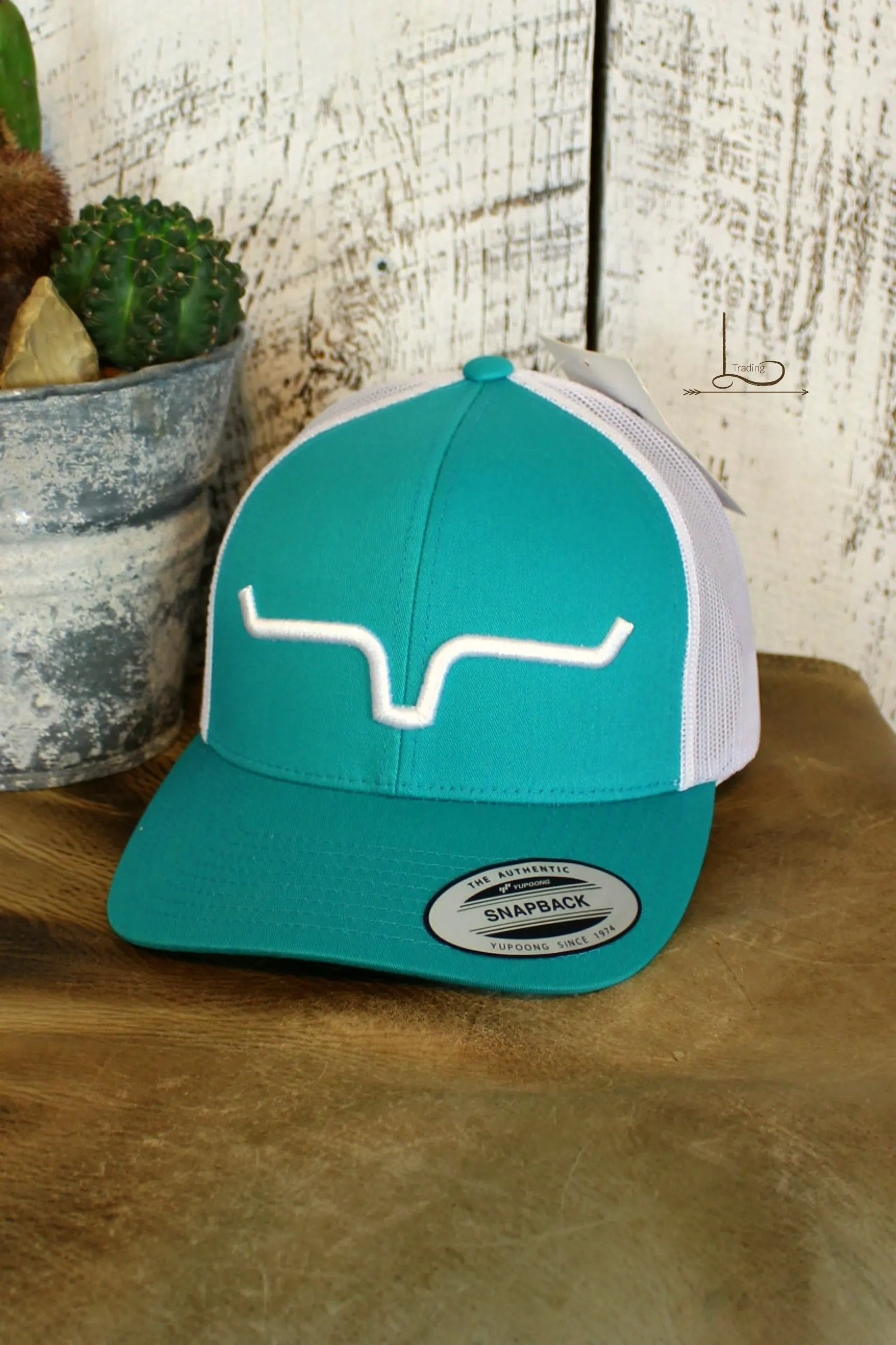 Kimes Teal & White Trucker Cap