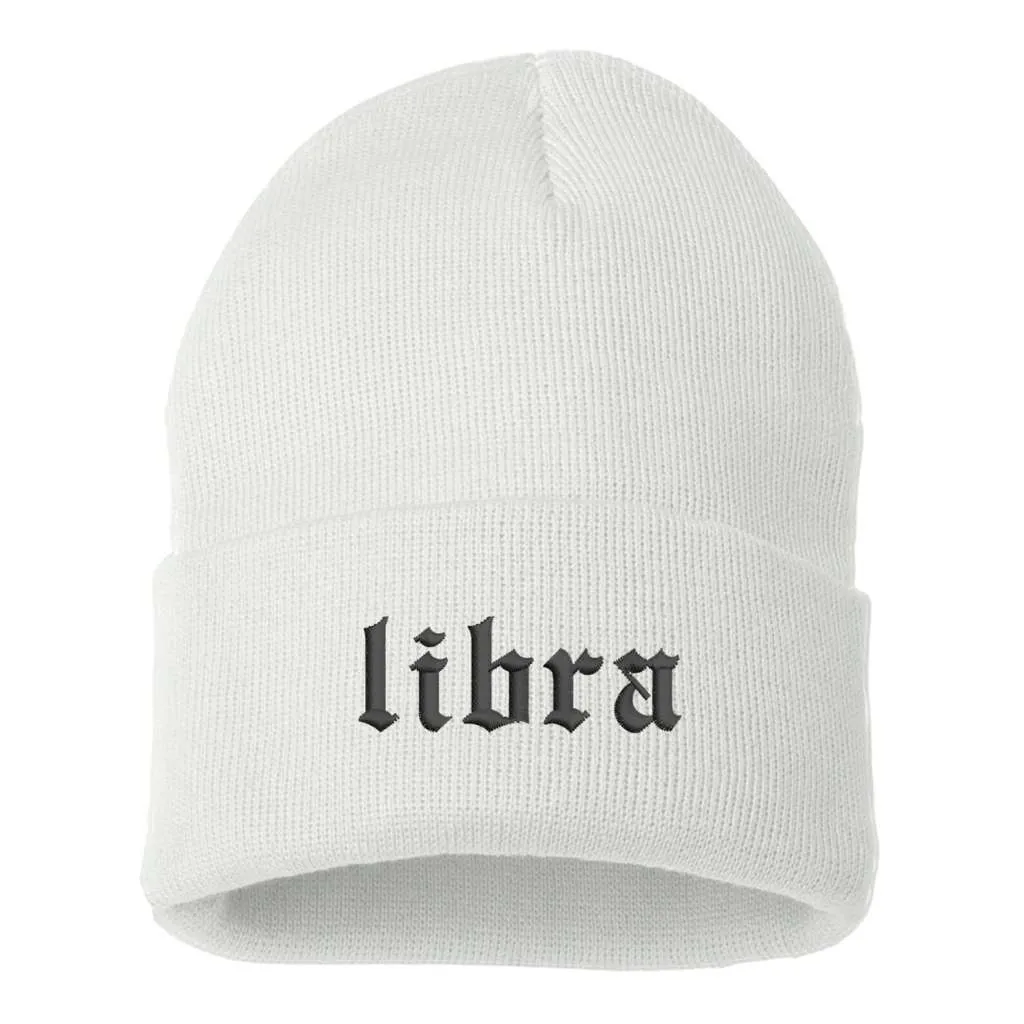 Libra Cuffed Beanie |  Zodiac Libra Sign Beanie