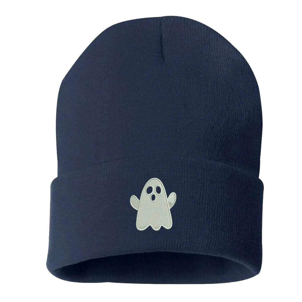 Nice Ghost Cuffed Beanie - Halloween Ghost Beanie