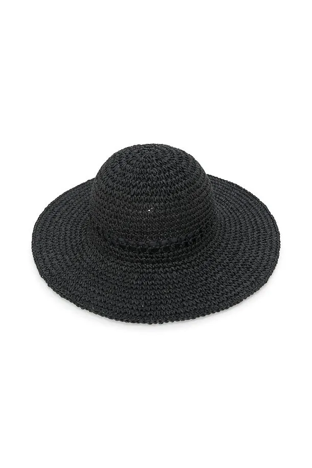 PART TWO GRETH STRAW HAT BLACK