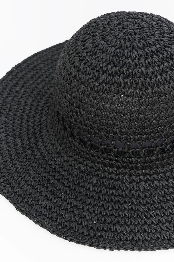 PART TWO GRETH STRAW HAT BLACK