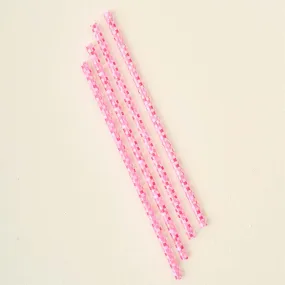 Pink Checkered 40oz Straw Set