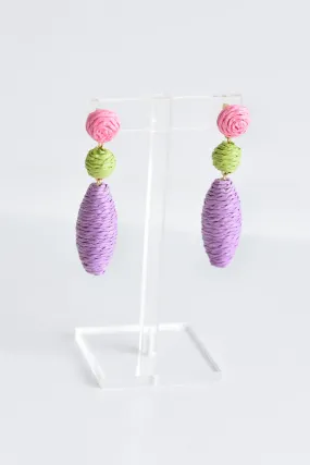 PURPLE STRAW EARRINGS