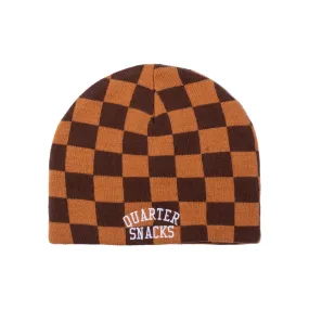 Quartersnacks Checkerboard Beanie Tan/Brown