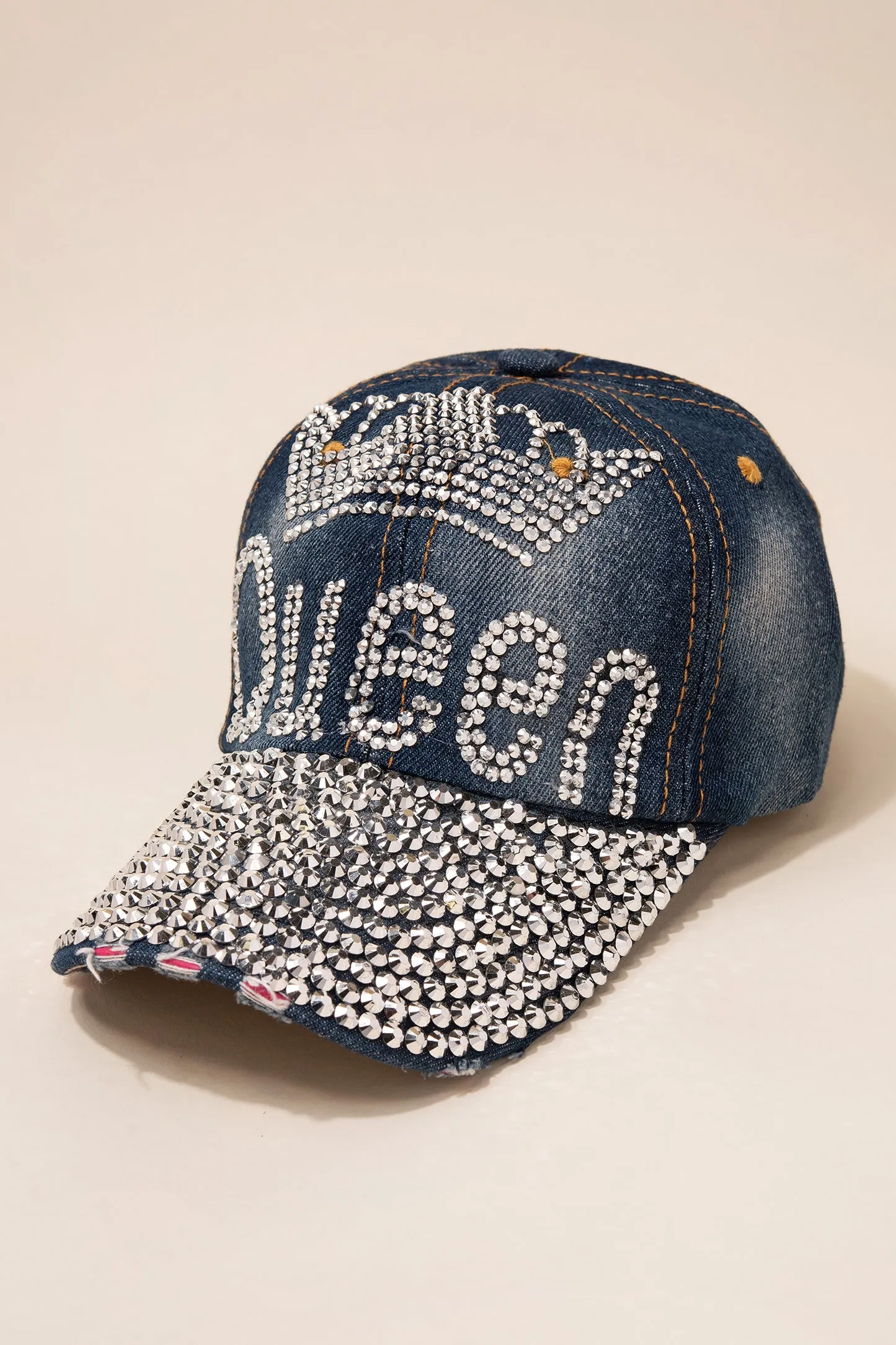 Queen Rhinestone Brim Cap