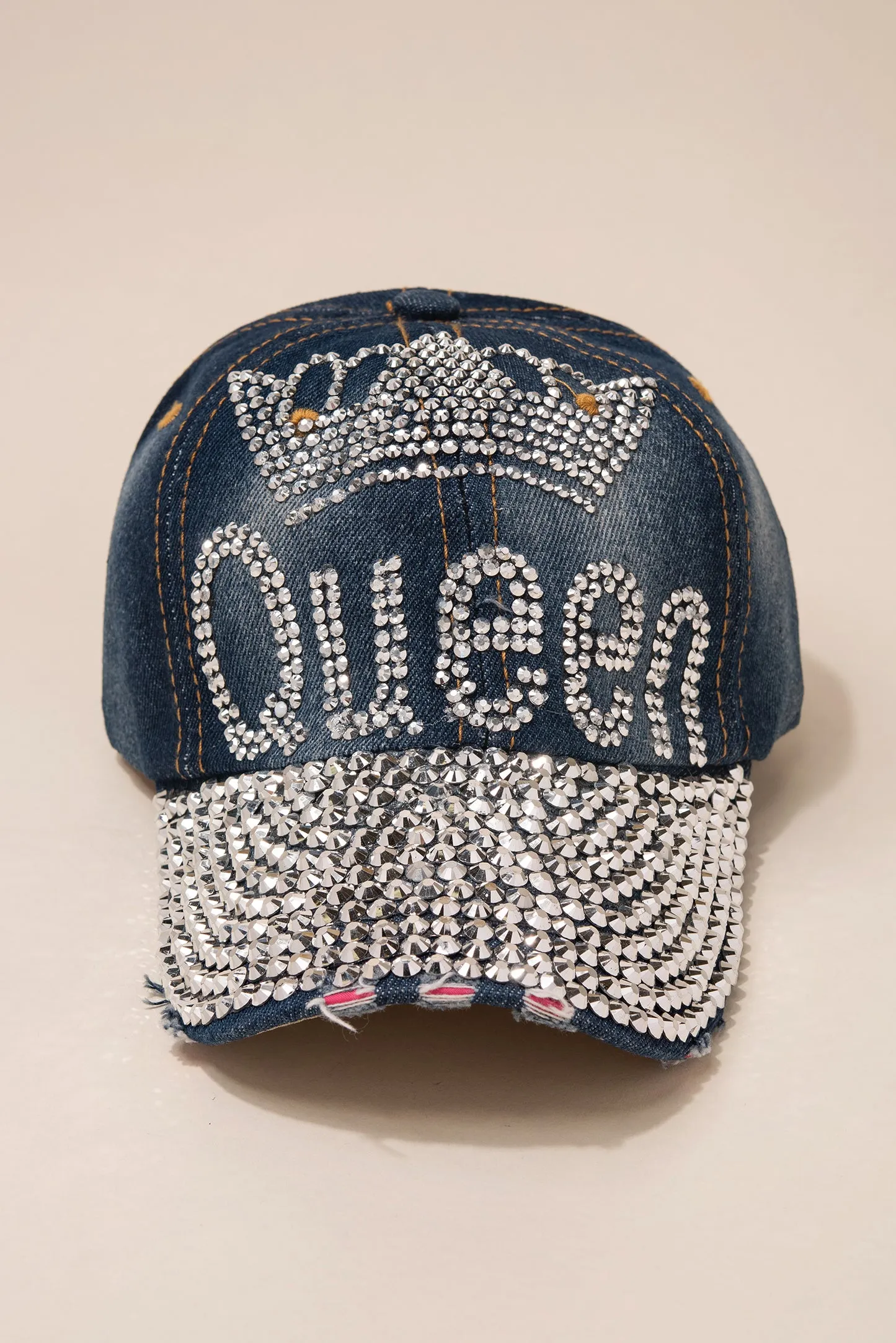 Queen Rhinestone Brim Cap