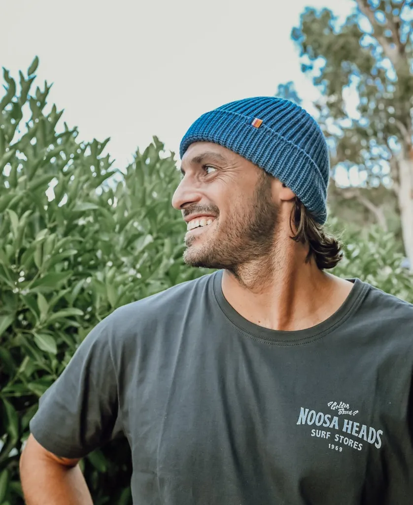 Rib Wool Beanie | Blue