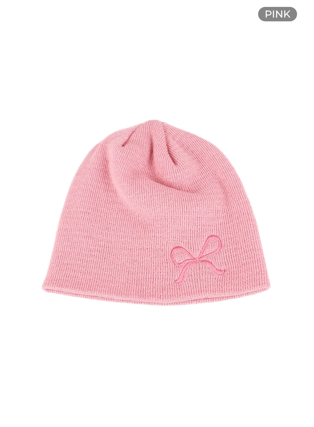 Ribbon Embroidered Beanie OM418