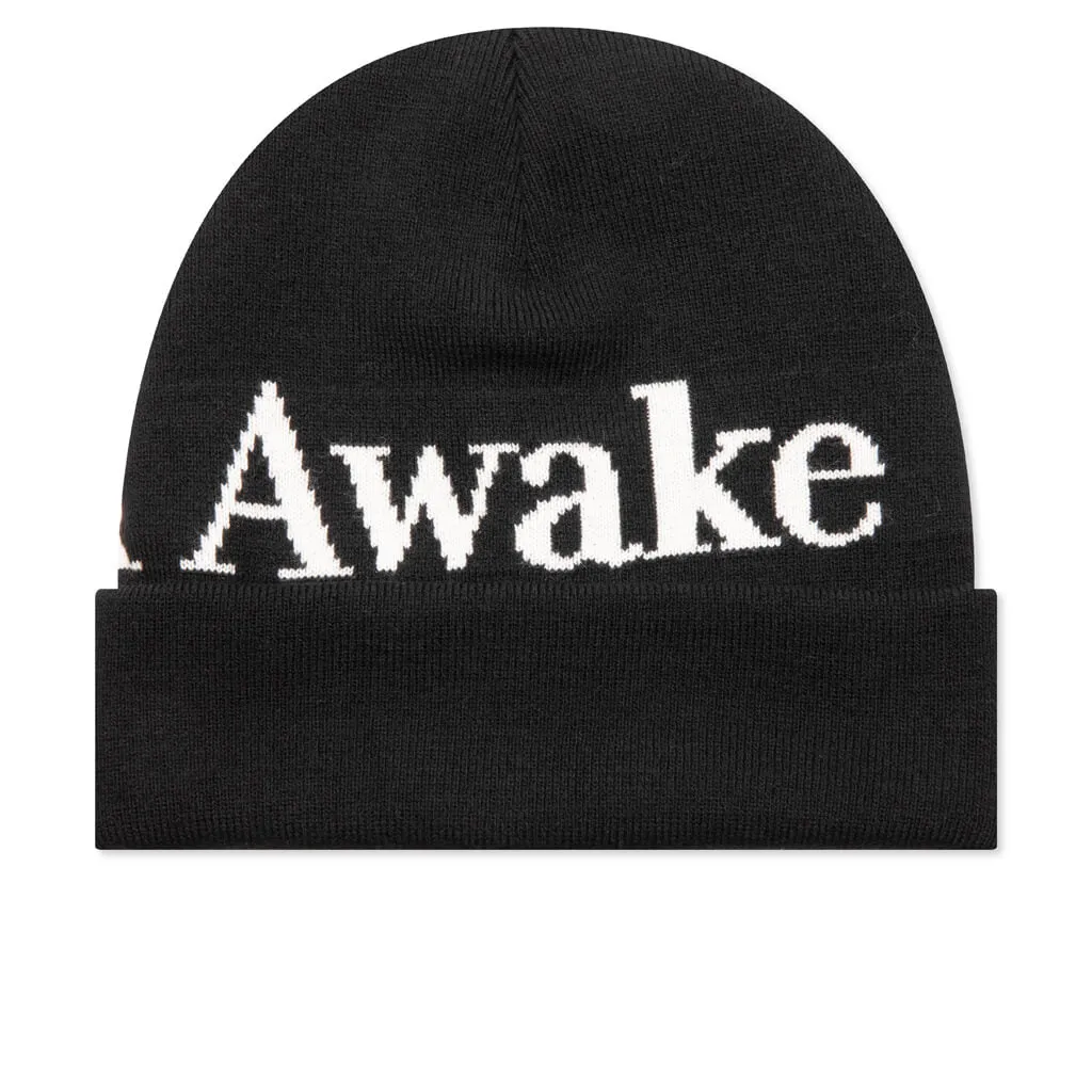 Serif Logo Beanie - Black