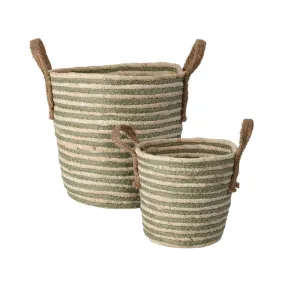 Set of 2 Straw Baskets