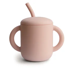 Silicone Training Cup   Straw - Blush