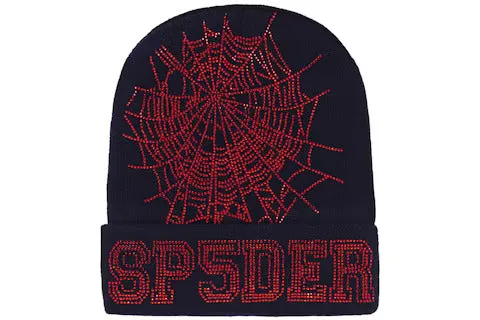 Sp5der Web Beanie Navy/Red