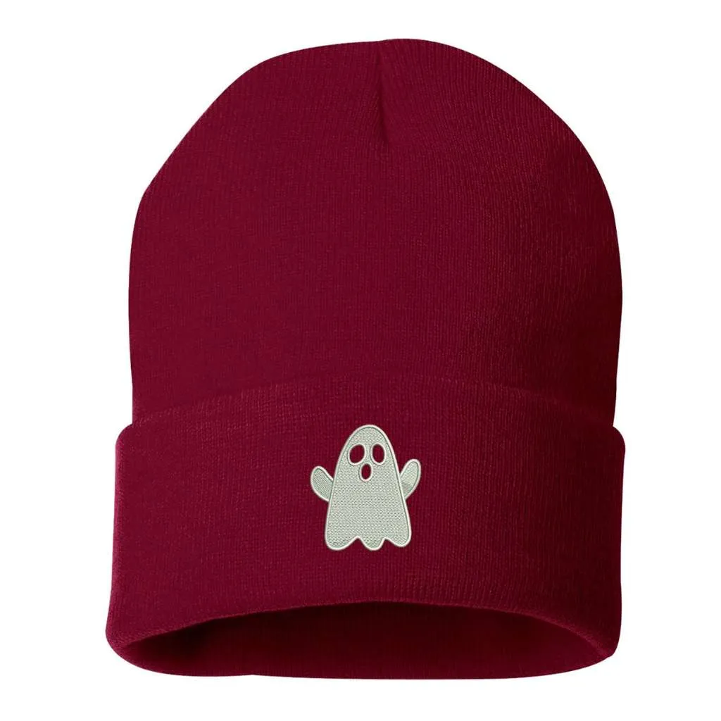 Spooky Ghost Cuffed Beanie - Halloween Ghost Beanie