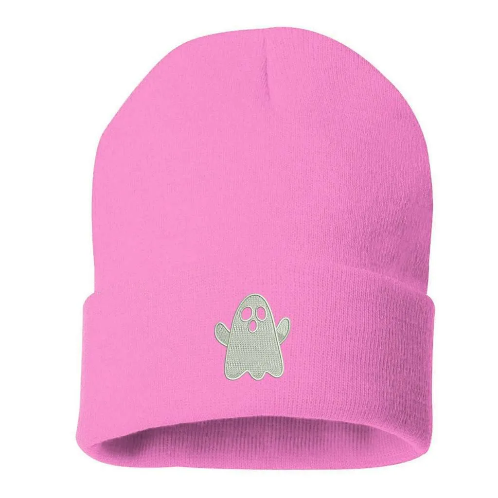 Spooky Ghost Cuffed Beanie - Halloween Ghost Beanie