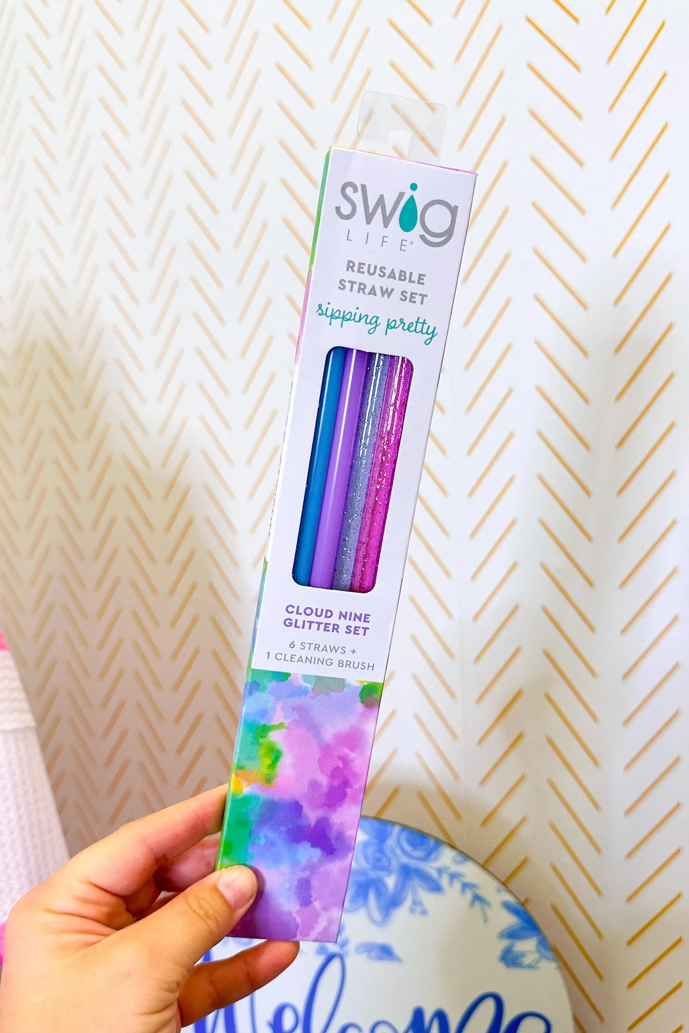 Swig Cloud Nine Glitter Reusable Straw Set