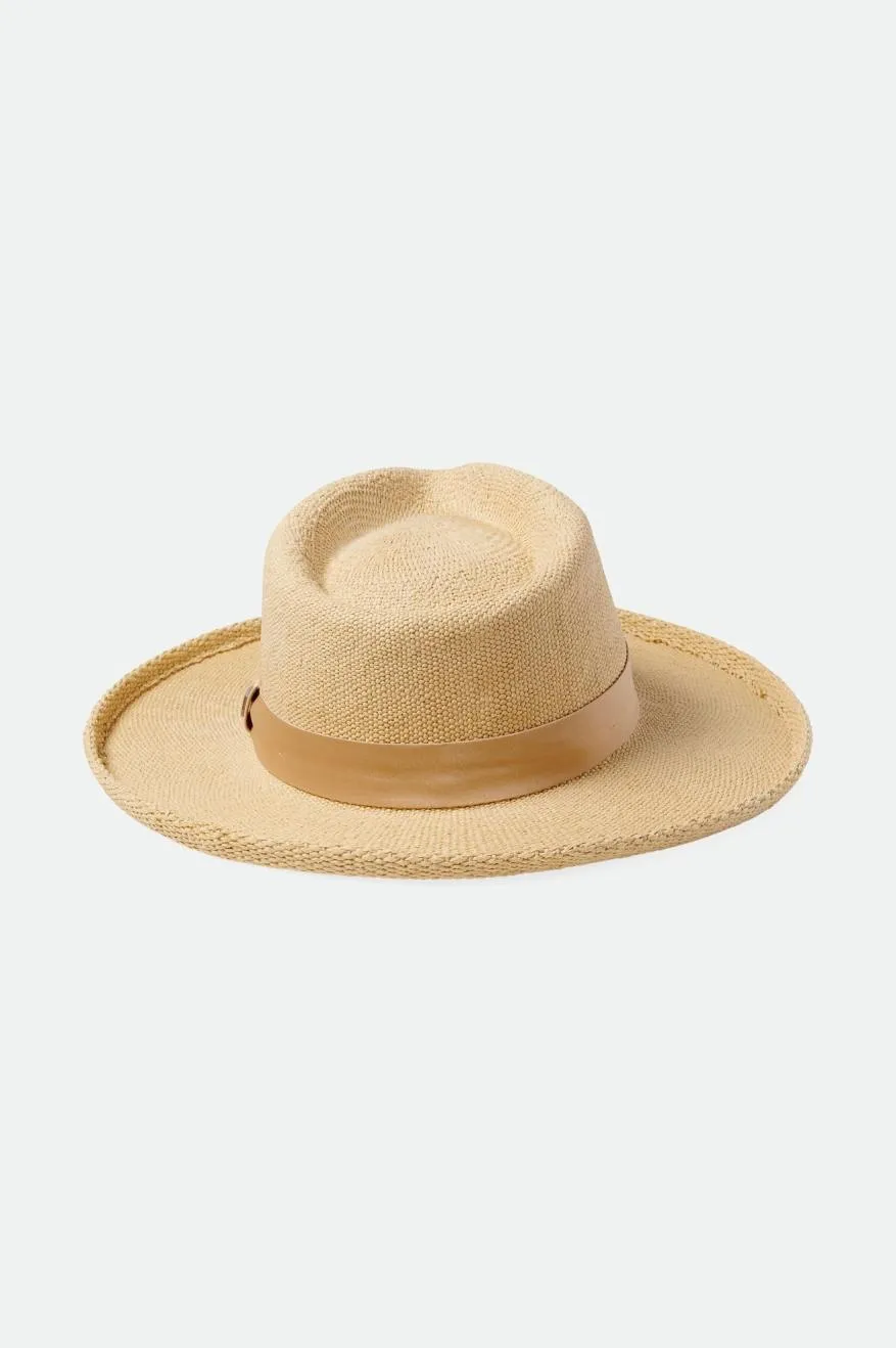 Victoria Straw Fedora - Natural/Oat Milk